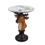Table d'appoint animalière avec plateau imitation marbre, Table d'appoint sculpturale pour salon et chambre