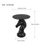 Table d'appoint animalière avec plateau imitation marbre, Table d'appoint sculpturale pour salon et chambre