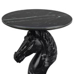 Table d'appoint animalière avec plateau imitation marbre, Table d'appoint sculpturale pour salon et chambre