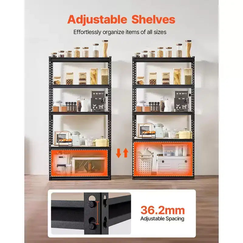 Étagères de Rangement 16 P x 36 L x 71 4 H 5 Niveaux Garage Rangement Robuste Portable