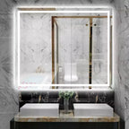 SUMERAIN 48x40 Anti-Fog Bathroom Mirror Shatter-Proof, ETL LED Wall Vanity Mirror Tempered Glass