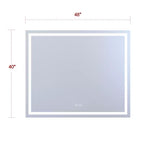 Miroir de salle de bain anti-buée SUMERAIN 48x40 incassable, miroir mural LED ETL en verre trempé