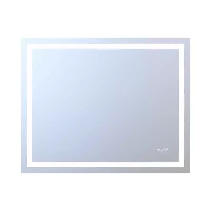 Miroir de salle de bain anti-buée SUMERAIN 48x40 incassable, miroir mural LED ETL en verre trempé