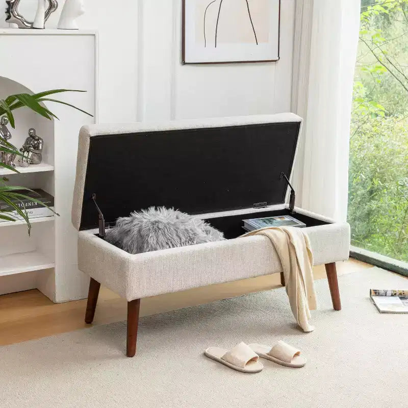 Banc de rangement ottoman pour chambre à coucher, banc de bout de lit, banc de pied de lit, banc d'entrée