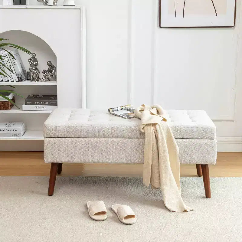 Banc de rangement ottoman pour chambre à coucher, banc de bout de lit, banc de pied de lit, banc d'entrée