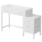 JIONJOY Bureau informatique 51" avec 5 tiroirs et support d'imprimante, bureau d'écriture pour la maison et le bureau, pour l'étude, la chambre et le salon
