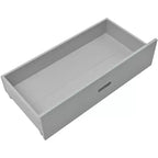 Lit superposé jumeau sur grand avec tiroirs de rangement, lit en bois avec échelle et garde-corps de sécurité, gris