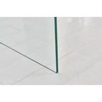 Table d'appoint en verre trempé courbé, table basse transparente moderne pour salon