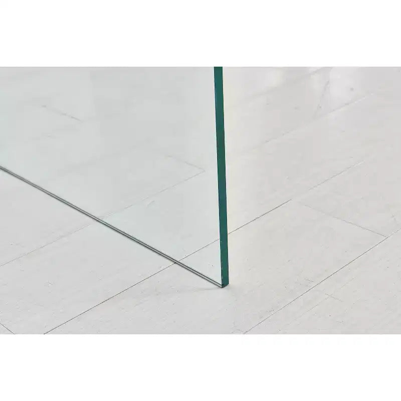 Table d'appoint en verre trempé courbé, table basse transparente moderne pour salon