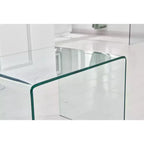 Table d'appoint en verre trempé courbé, table basse transparente moderne pour salon