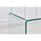 Table d'appoint en verre trempé courbé, table basse transparente moderne pour salon