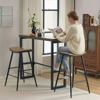 Table de bar moderne hauteur comptoir 120 cm et tabourets avec 2 chaises pour salle à manger de cuisine