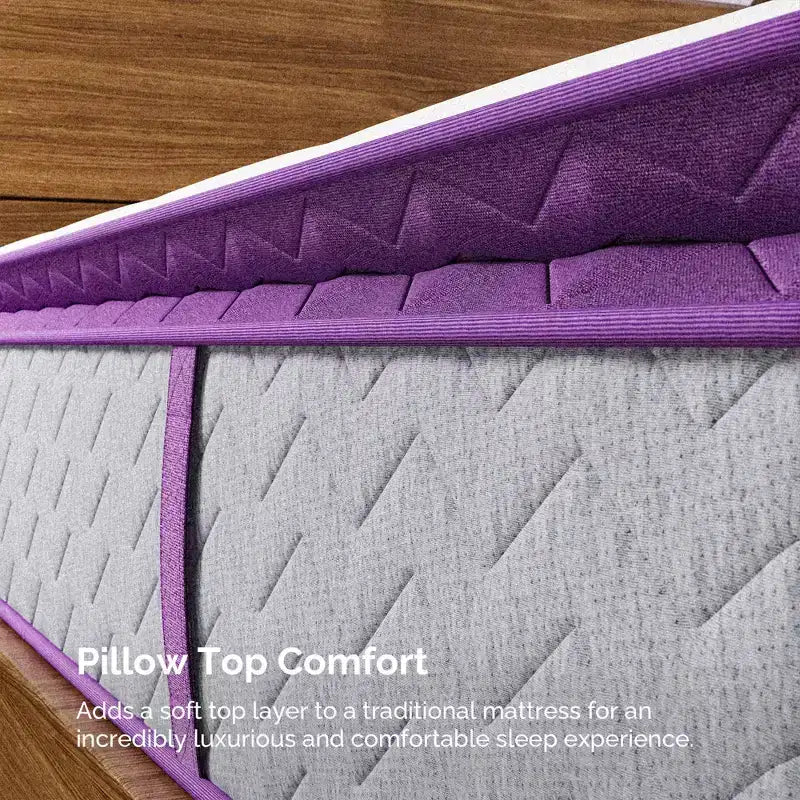 Matelas hybride Sersper 10 à ressorts ensachés et mousse à mémoire de forme avec surmatelas – Compatible avec les lits plateforme, les sommiers tapissiers ou les bases à lattes