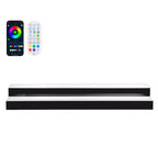 VEVOR LED Lighted Liquor Bottle Display, 2Tiers 30in, Supports USB, Acrylic Illuminated Home Bar Shelf Display with RF Remote&App Control,Black+White