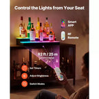 VEVOR Présentoir lumineux pour bouteilles d'alcool à LED, 2 niveaux 76 cm, compatible USB, étagère de bar à domicile illuminée en acrylique avec télécommande RF et contrôle via application, noir + blanc