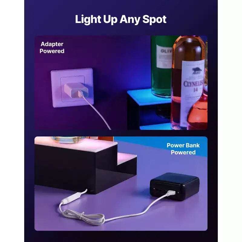 VEVOR Présentoir lumineux pour bouteilles d'alcool à LED, 2 niveaux 76 cm, compatible USB, étagère de bar à domicile illuminée en acrylique avec télécommande RF et contrôle via application, noir + blanc