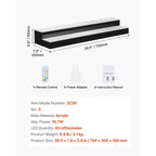 VEVOR Présentoir lumineux pour bouteilles d'alcool à LED, 2 niveaux 76 cm, compatible USB, étagère de bar à domicile illuminée en acrylique avec télécommande RF et contrôle via application, noir + blanc