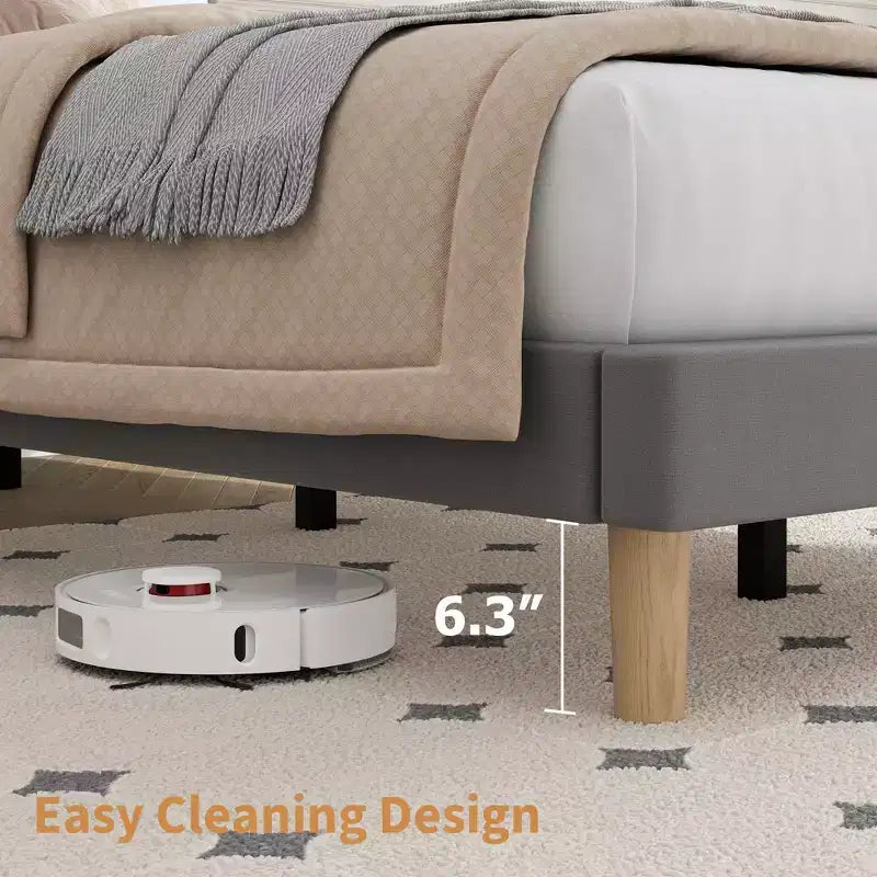 Lot de 2 lits plateforme doubles en velours avec tête de lit réglable, design capitonné à canal vertical, sommier tapissier non requis, capacité robuste de 363 kg