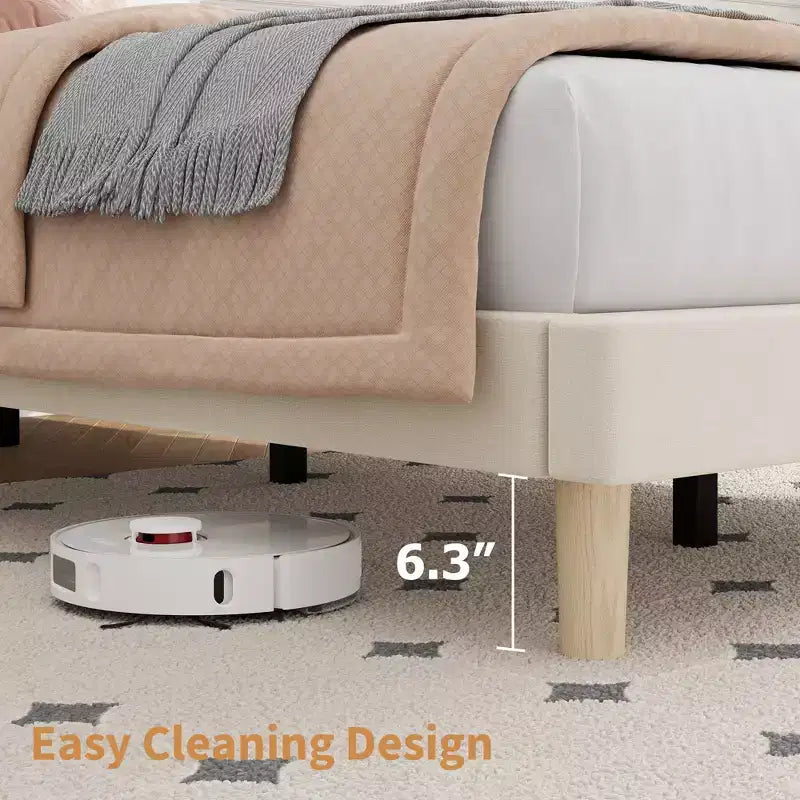 Lot de 2 lits plateforme doubles en velours avec tête de lit réglable, design capitonné à canal vertical, sommier tapissier non requis, capacité robuste de 363 kg