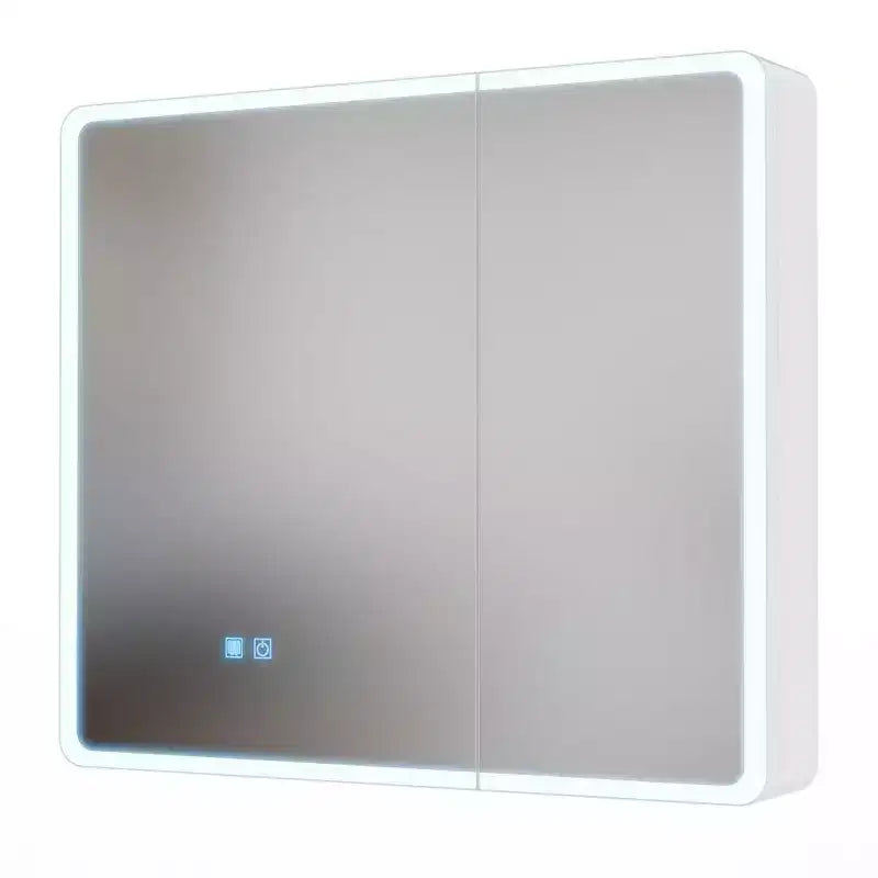 FAMYYT Armoire à pharmacie en aluminium 32 po L x 28 po H avec miroir et lumière, anti-buée, facile à installer