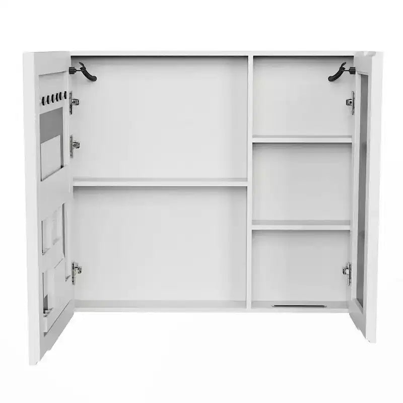 FAMYYT Armoire à pharmacie en aluminium 32 po L x 28 po H avec miroir et lumière, anti-buée, facile à installer