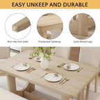 Zevemomo Ensemble de 6 pièces de salle à manger avec 4 chaises rembourrées et 1 banc, base en U, pour salle à manger, cuisine, restaurant, beige