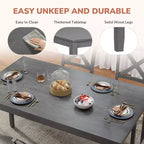 Ensemble de salle à manger 7 pièces Zevemomo avec 6 chaises rembourrées pour salle à manger, cuisine, restaurant, gris