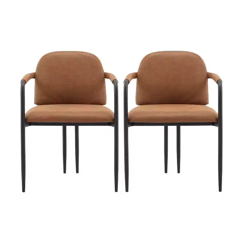 Christopher Knight Home Ihab Chaises de salle à manger modernes rembourrées avec cadre en fer (Lot de 2)