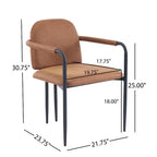 Christopher Knight Home Ihab Chaises de salle à manger modernes rembourrées avec cadre en fer (Lot de 2)