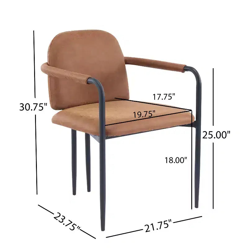 Christopher Knight Home Ihab Chaises de salle à manger modernes rembourrées avec cadre en fer (Lot de 2)