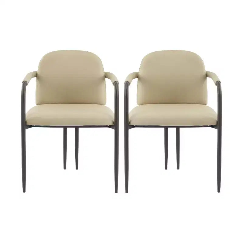Christopher Knight Home Ihab Chaises de salle à manger modernes rembourrées avec cadre en fer (Lot de 2)