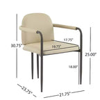 Christopher Knight Home Ihab Chaises de salle à manger modernes rembourrées avec cadre en fer (Lot de 2)