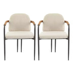 Christopher Knight Home Ihab Chaises de salle à manger modernes rembourrées avec cadre en fer (Lot de 2)