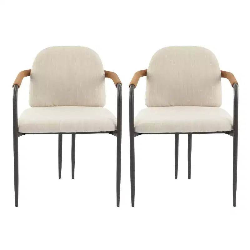 Christopher Knight Home Ihab Chaises de salle à manger modernes rembourrées avec cadre en fer (Lot de 2)