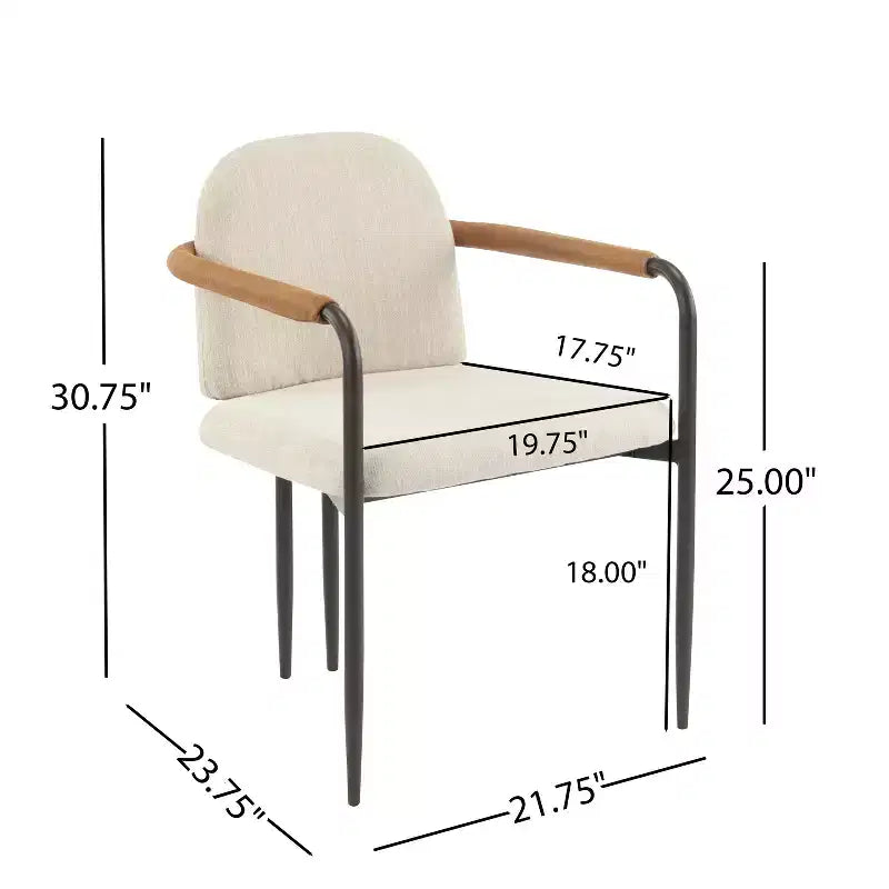 Christopher Knight Home Ihab Chaises de salle à manger modernes rembourrées avec cadre en fer (Lot de 2)