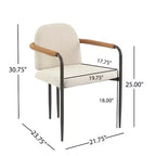 Christopher Knight Home Ihab Chaises de salle à manger modernes rembourrées avec cadre en fer (Lot de 2)