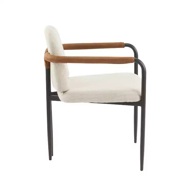 Christopher Knight Home Ihab Chaises de salle à manger modernes rembourrées avec cadre en fer (Lot de 2)