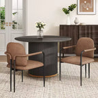 Christopher Knight Home Ihab Chaises de salle à manger modernes rembourrées avec cadre en fer (Lot de 2)