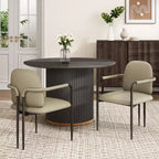 Christopher Knight Home Ihab Chaises de salle à manger modernes rembourrées avec cadre en fer (Lot de 2)