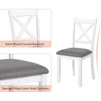 Ensemble table de salle à manger Zevemomo 7 pièces avec 6 chaises rembourrées pour salle à manger, cuisine, restaurant, blanc