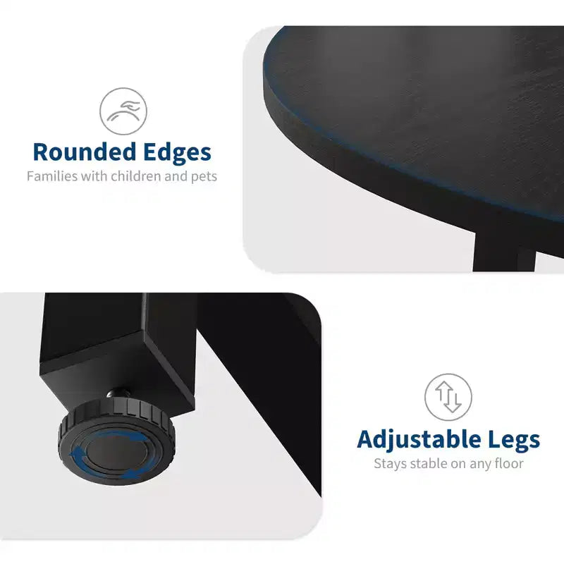 Table à manger ronde de 80 cm pour 2-4 personnes, Petite table de salle à manger/cuisine compacte, Table de cuisine ronde en bois avec cadre métallique robuste