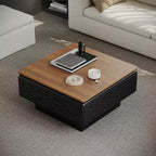 GDFStudio Adel Modern Wooden Lift Top Square Coffee Table with Hidden Storage