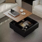 Table basse carrée GDFStudio Adel moderne en bois avec plateau relevable et rangement caché
