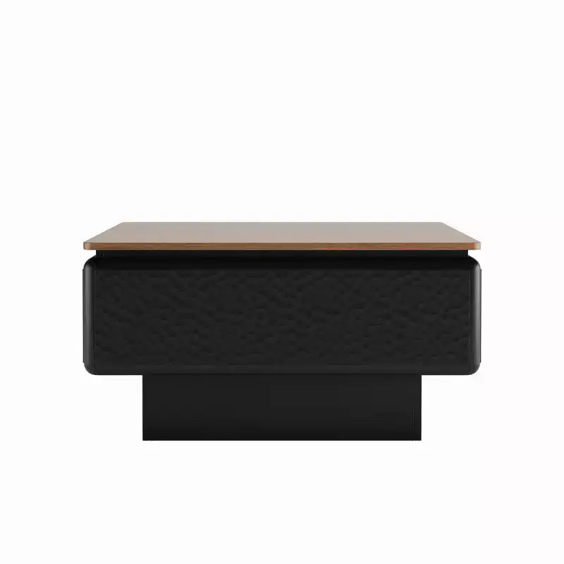 Table basse carrée GDFStudio Adel moderne en bois avec plateau relevable et rangement caché