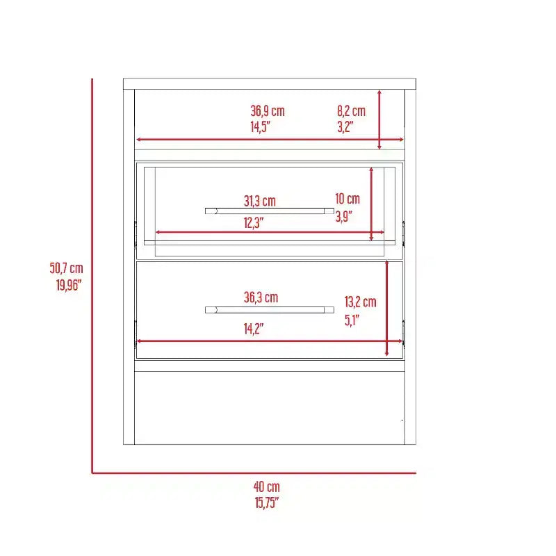Avec son design épuré et moderne, cette table de chevet rectangulaire blanche et chêne clair à 2 tiroirs et 1 étagère offre un rangement pratique et une structure robuste.