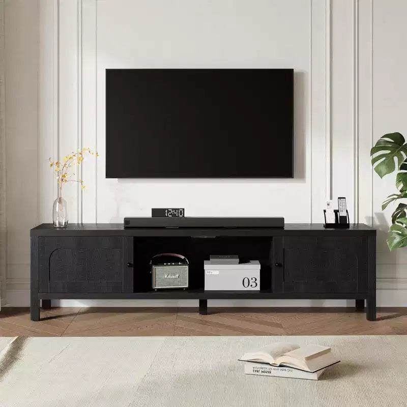 Meuble TV moderne de 178 cm - Console média pour TV de 65 à 75 pouces avec portes à fermeture douce