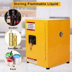 Armoire de sécurité coupe-feu pour produits inflammables en acier galvanisé à double paroi, verrouillable, étagère réglable, orifices de ventilation pour usage chimique et industriel