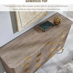 Commode à 9 tiroirs, chiffonnier en bois de 137 cm de large avec poignées métalliques, meuble TV et organiseur de rangement moderne pour chambre et salon