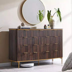 9 Drawer Dresser, 54 Wide Wooden Chest of Drawers with Metal Handles, Modern Dresser TV Stand & Storage Organizer for Bedroom Living