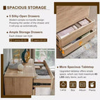 Commode à 5 tiroirs, commode en bois, commode moderne au design profilé courbé, armoire de rangement pour chambre à coucher ou salon